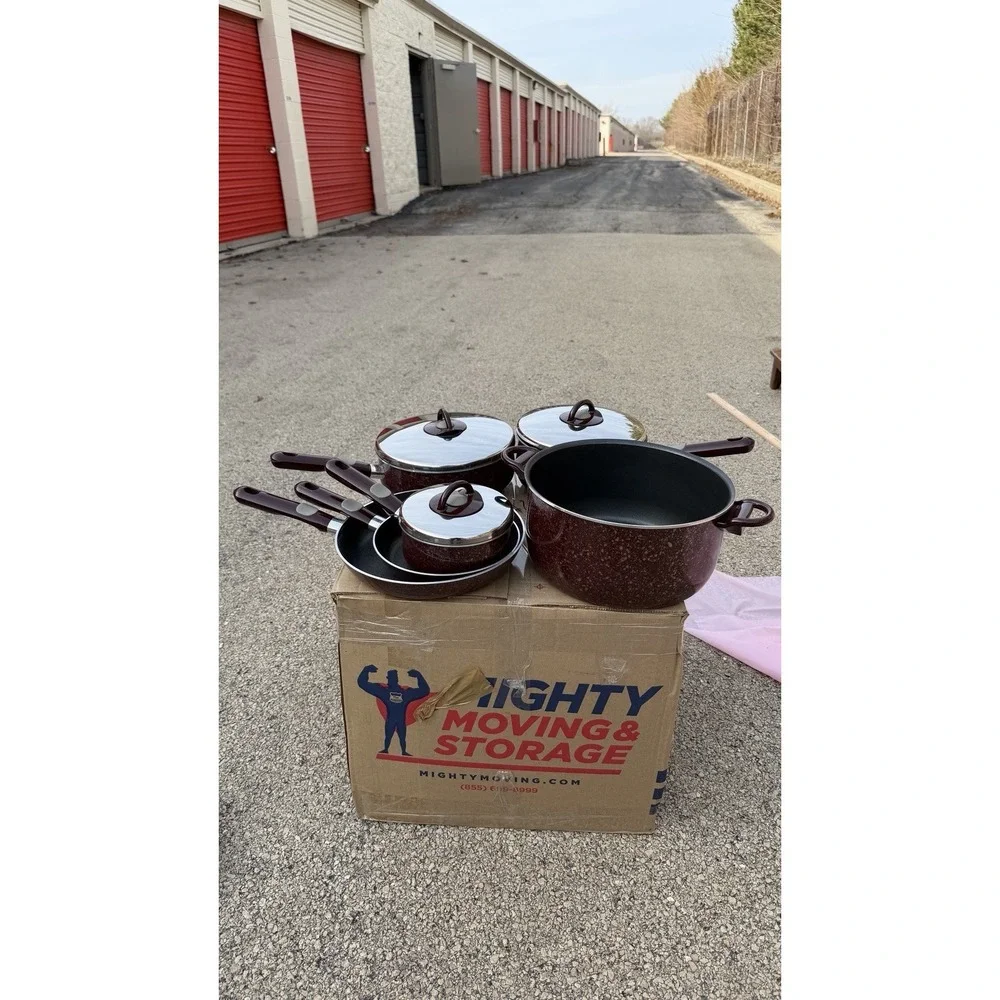 T-fal Armal Cookware Set Pots Pans Lids Burgundy‎